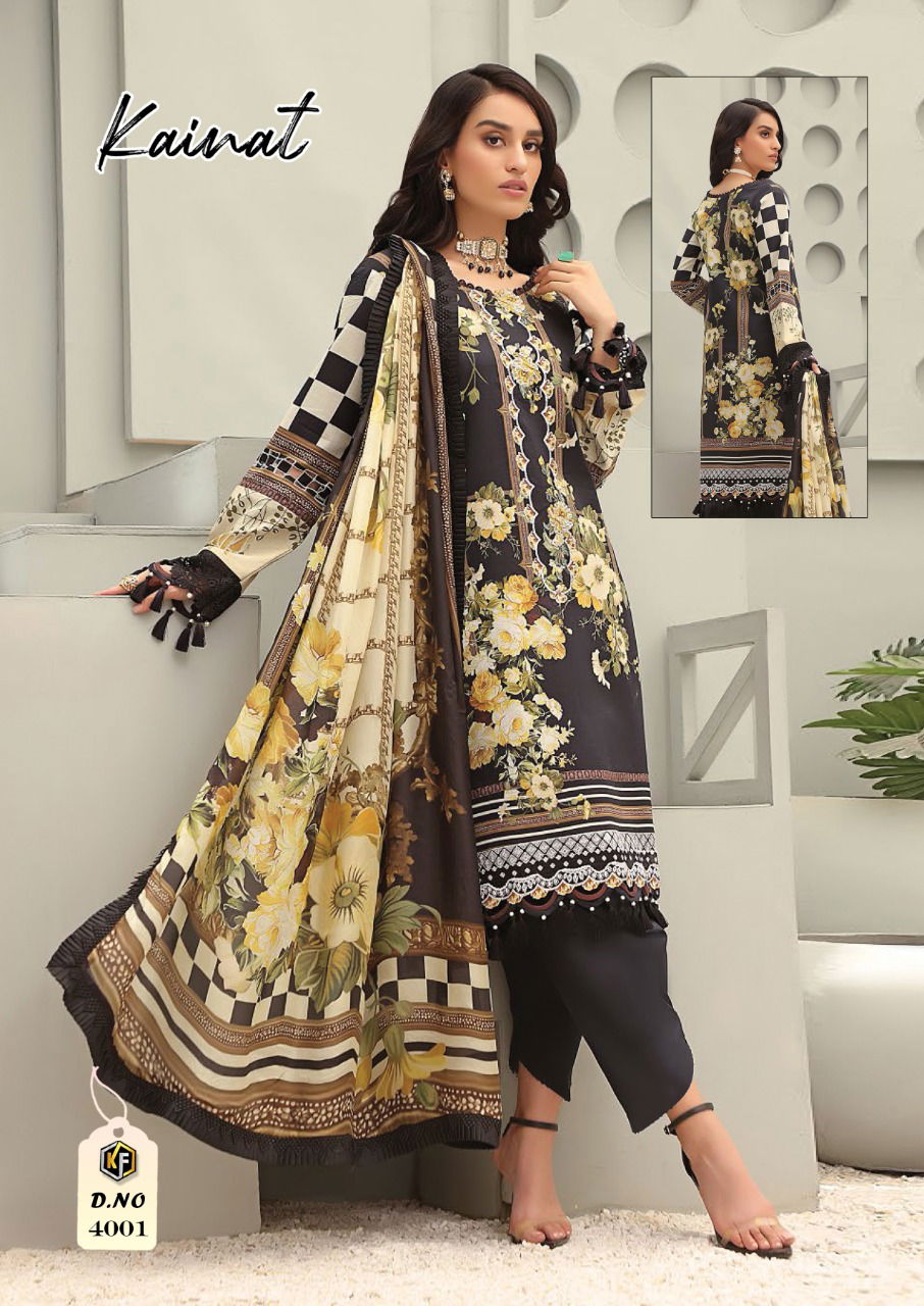 Keval Kainat 4 Luxury Lawn Wholesale Karachi Dress Material
